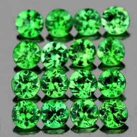 1.90 mm 30 pcs Round Diamond Cut AAA Fire AAA Chrome Green Tsavorite Garnet Natural (Flawless-VVS1)