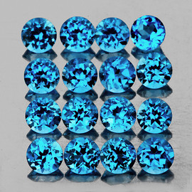 2.20 mm 40 pcs Round Best Sparkling Top London Blue Topaz Natural {Flawless-VVS1}--AAA Grade