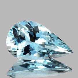 11.5x6.5 mm { 1.73 cts} Pear Extreme Brilliancy Natural Santa Maria Blue Aquamarine {Flawless-VVS1}--AAA Grade