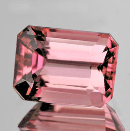 7x5 mm { 1.18 cts } Octagon AAA Luster Natural AAA Peach Pink Tourmaline { Flawless-VVS }