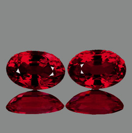 6x4 mm 2 pcs Oval AAA Fire Intense Red Mozambique Ruby Natural {VVS Clarity}--AAA Grade