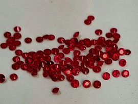 1.40 mm 60 pcs Round Diamond Cut Natural Intense Red Ruby ( Longido Tanzania)