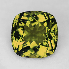 12.00 mm { 7.42 cts} Cushion Best AAA Fire Premium Greenish Yellow Beryl 'Heliodor' Natural {Flawless-VVS}--FREE CERTIFICATE