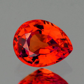 8x7 mm { 2.24 cts} Pear AAA Fire Natural Intense Hot Orange Sapphire {Flawless-VVS}--AAA Grade