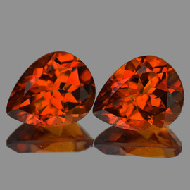 10x8 mm 2 pcs Pear Brilliant Cut AAA Fire Intense Madeira Orange Citrine Natural (Flawless-VVS}--AAA Grade
