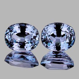 6x5 mm 2pcs { 2.12cts} Oval AAA Fire Natural Soft Ceylon Blue Sapphire {Flawless-VVS}