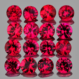 2.00 mm 25 pcs Round Brilliant Cut AAA Fire Premium Red Mogok Ruby Natural {Flawless-VVS}--AAA  Grade