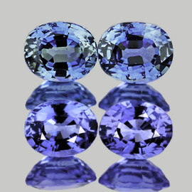4.5x3.5 mm 4 pcs {1.09 cts} Oval AAA Fire Mix Violet Blue Sapphire Natural {Flawless-VVS}
