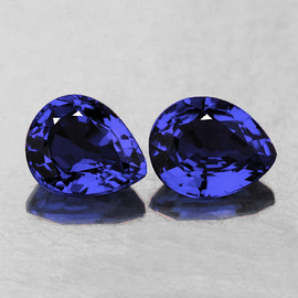 4.5x3.5 mm 2 pcs Pear AAA Fire Intense Blue Mozambique Sapphire Natural {Flawless-VVS}--AAA Grade