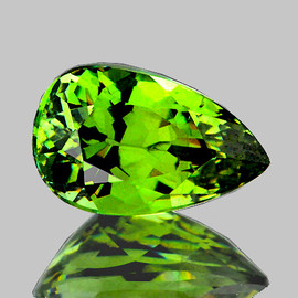 7x4.5 mm {0.99 cts} Pear Brilliant Cut AAA Fire Natural Green Demantoid {Flawless-VVS}--AAA Grade