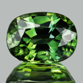 8x6 mm {1.50 cts} Oval AAA Fire AAA Forest Green Sapphire Natural {Flawless-VVS}--AAA Grade