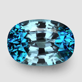9x6 mm { 2.23 cts} Oval AAA Fire Natural Blue Zircon Cambodia {Flawless-VVS}