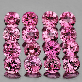 1.70 mm 45 pcs Round Brilliant Cut AAA Fire AAA Pink Tourmaline Natural {Flawless-VVS}