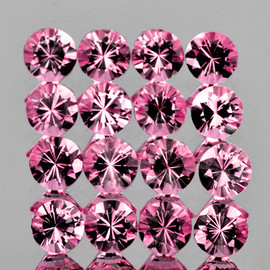 2.30 mm 16 pcs Round Brilliant Cut AAA Fire Neon Pink Mahenge Spinel Natural {Flawless-VVS}--AAA Grade