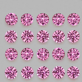 1.70 mm 35 pcs Round Machine Brilliant Cut Extreme Brilliancy Natural AAA Pink Spinel {Flawless-VVS}--AAA Grade