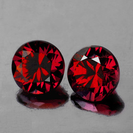 4.00 mm 2 pcs Round Diamond Cut AAA Fire Natural Red Spinel Mogok {Flawless-VVS1}