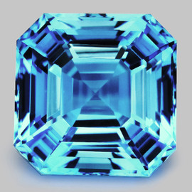 5.80 mm { 1.41 cts} Square Asscher Cut Best AAA Fire Top Electric Blue Zircon Natural {Flawless-VVS1}--AAA Grade