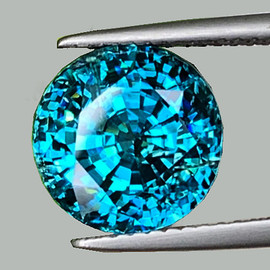 7.50 mm { 3.43 cts} Round AAA Fire Intense Deep Blue Zircon Natural {Flawless-VVS1}--AAA Grade