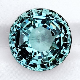 8.50 mm { 3.61 cts} Round Superb Brilliancy Natural Cambodia Blue Zircon {Flawless-VVS}