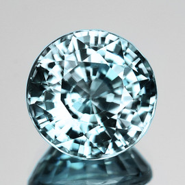7.80 mm { 3.08 cts} Round Superb Brilliancy Natural Cambodia White Blue Zircon {Flawless-VVS}