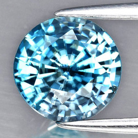 8.00 mm { 2.70 cts} Round Superb Brilliancy Natural Electric Blue Zircon {Flawless-VVS}