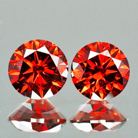 3.50 mm 2 pcs Round Brilliant Cut AAA Fire Intense Orange Mahenge Spinel Natural {Flawless-VVS}--AAA Grade