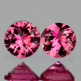 3.50 mm 2 pcs Round Brilliant Cut AAA Fire Natural Red Pink Mahenge Spinel {Flawless-VVS}--AAA Grade