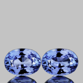 7x5 mm 2pcs { 1.86 cts} Oval AAA Fire Natural Ceylon Blue Sapphire {Flawless-VVS}