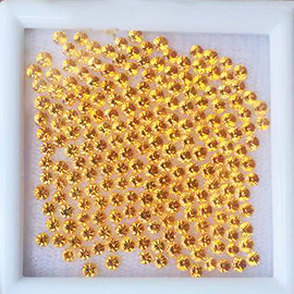 1.10 mm 100 pcs Round Brilliant Machine Cut Extreme Brilliancy AAA Golden Yellow Sapphire Natural {Flawless-VVS1}