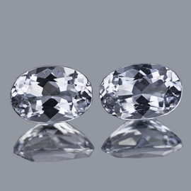 7.5x5.5 mm 2pcs { 1.83 cts} Oval Brilliant Cut AAA Fire Titanium Beryl Natural { Flawless-VVS}