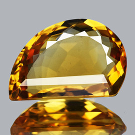 17x12 mm { 9.05 cts} Fancy Cut AAA Fire Natural Golden Yellow Citrine {Flawless-VVS1}