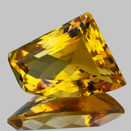 21x15 mm { 10.96 cts} Fancy Cut AAA Fire Natural Golden Yellow Citrine {Flawless-VVS1}