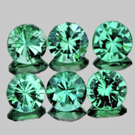 3.00 mm 6 pcs Round Brilliant Cut AAA Fire Natural AAA Blue Green Emerald { VVS }--AAA Grade
