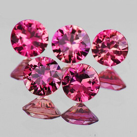 2.70 mm 5 pcs Round Brilliant Machine Cut AAA Pink Red Mozambique Ruby Natural {Flawless-VVS}--AAA Grade