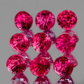 2.70 mm 9 pcs Round AAA Fire Intense AAA Red Mogok Ruby Natural {VVS-VS}
