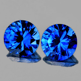 3.30 mm 2 pcs Round Brilliant Cut AAA Fire Natural AAA Royal Blue Sapphire {Flawless-VVS}--AAA Grade