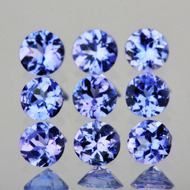3.00 mm 9 pcs Round Brilliant Cut AAA Fire Natural Purple Blue Tanzanite {Flawless-VVS}