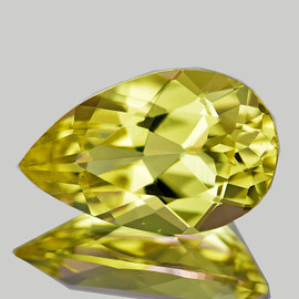 11x7 mm { 1.73 cts} Pear Brilliant Cut Extreme Brilliancy AAA Yellow Beryl 'Heliodor' Natural {Flawless-VVS1}