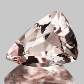 7x6 mm { 0.82 cts} Trillion Fancy Cut AAA Fire Natural Peach Pink Morganite [Flawless-VVS]