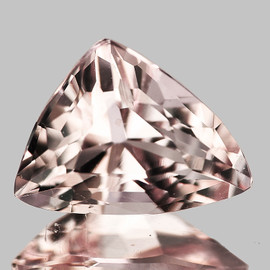 7.5x5.5 mm { 0.86 cts} Trillion Fancy Cut AAA Fire Natural Peach Pink Morganite [Flawless-VVS]