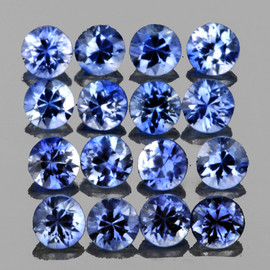 1.80 mm 30 pcs Round Machine Brilliant Cut AAA Fire Natural Madagascar Blue Sapphire Natural { VVS Clarity }