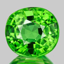 8x7.5mm { 2.48 cts} Cushion Cut AAA Fire Natural Chrome Green Tsavorite Garnet { Flawless-VVS }--AAA Grade--FREE CERTIFICATE
