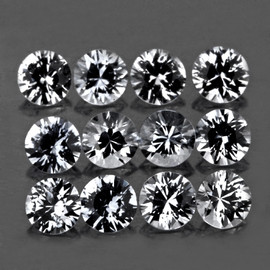 2.70 mm 12 pcs Round Brilliant Cut Extreme Brilliancy Natural White Sapphire {Flawless-VVS1}--AAA Grade