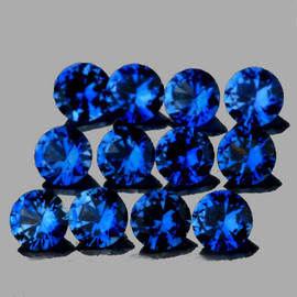 2.70 mm 12 pcs Round Brilliant Cut AAA Fire AAA Royal Blue Sapphire Royal {Flawless-VVS}--AAA Grade