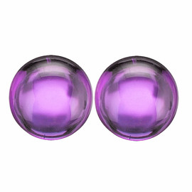 9.50 mm 2 pcs { 8.10 cts } Round Cabochon Excellent Polish Natural Top Purple Amethyst {Flawless-VVS}
