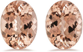 11x9 mm 2pcs { 6.09 cts} Oval Brilliant Cut AAA Fire Top Peach Pink Morganite Natural [Flawless-VVS]--AAA Grade