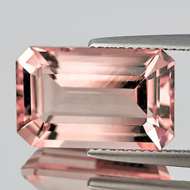 10x6 mm { 1.94 cts } Octagon Emerald Cut Excellent Luster Top Peach Pink Morganite Natural { Flawless-VVS }