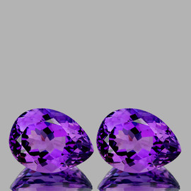 14x10 mm 2 pcs {8.76 cts} Pear Intense Purple Amethyst Natural {Flawless-VVS1}