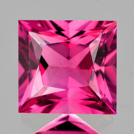 6.00 mm { 1.02 cts } Square Princess Cut AAA Fire Intense AAA Pink Tourmaline Natural {Flawless-VVS1}--AAA Grade