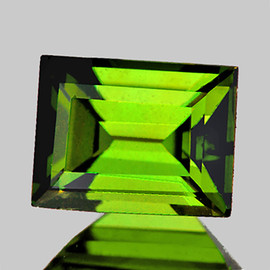 8x7 mm { 2.08 cts} Baguette Emerald Cut Best AAA Neon Natural Chrome Green Tourmaline { Flawless-VVS }--AAA Grade